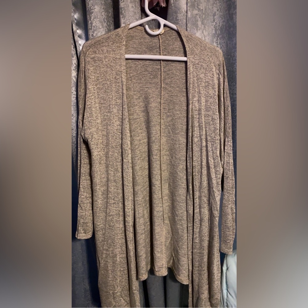 A light brown long sleeve cardigan